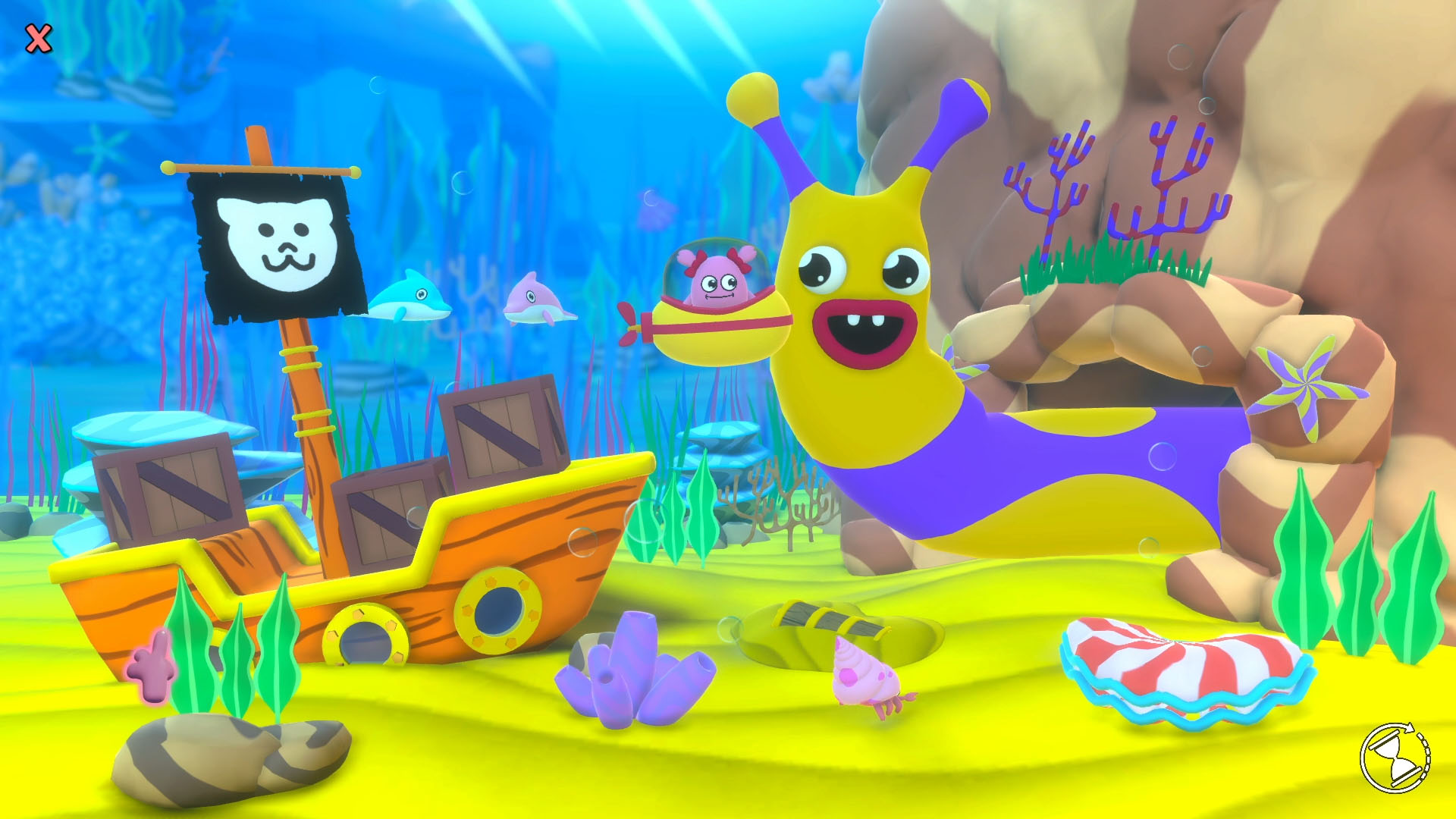 Playful underwater characters in Shapeville